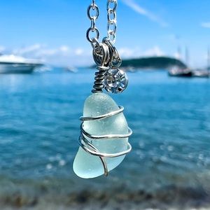 Otter Cove Rhinestone Seaglass Necklace